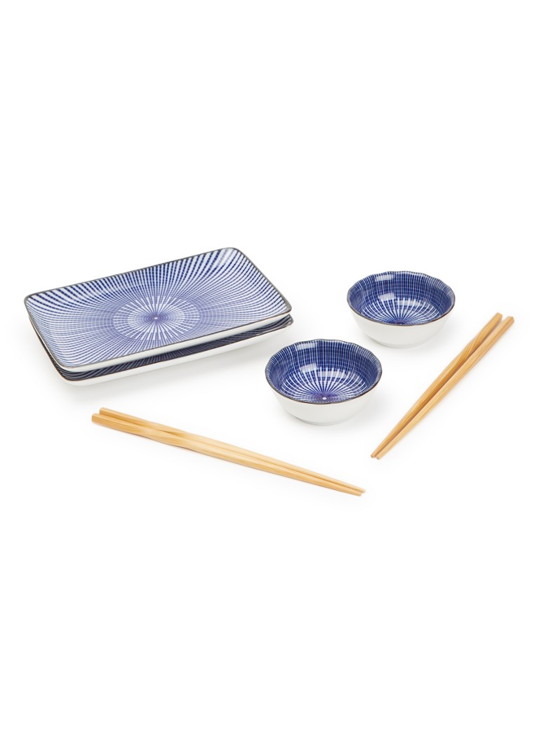 Tokyo Design Studio Kotobuki sushi serviesset 6-delig Blauw - Deal
