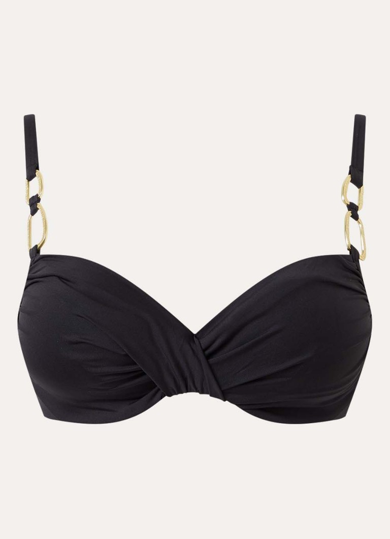 Cyell Dames Balconette bikinitop met beugel in de kleur Zwart, maat: E40