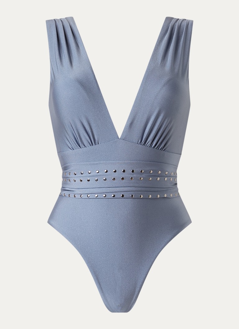 Cyell Dames Infinity voorgevormd badpak met studs in de kleur Staalblauw, maat: 42