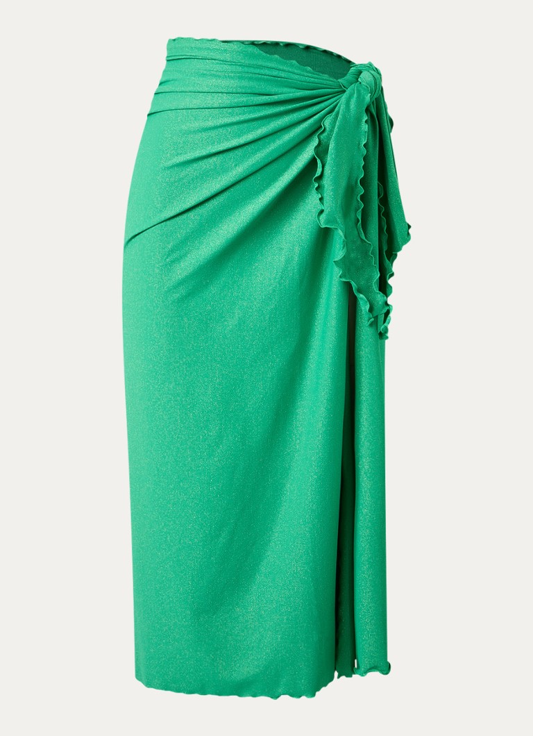 Cyell Dames Pareo met lurex 109 x 100 cm in de kleur Groen, maat: S/M