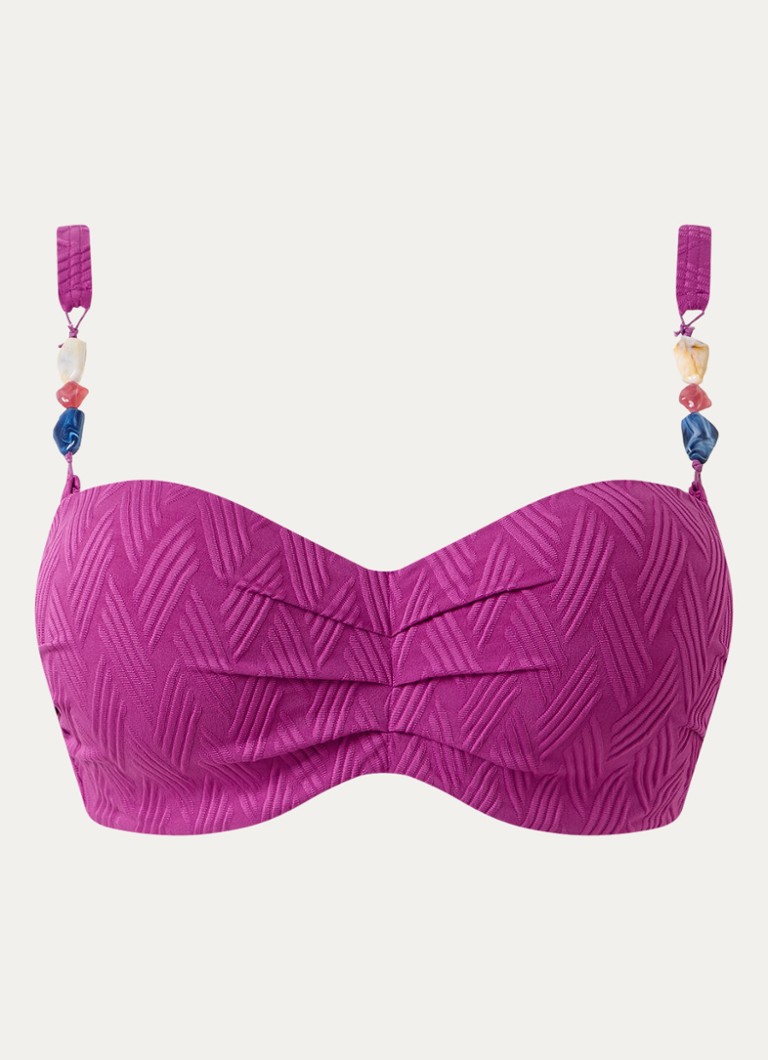 Cyell Dames Viola voorgevormde balconette bikinitop met kralendecoratie in de kleur Violet, maat: B40