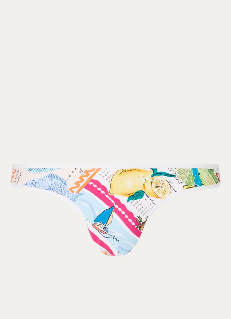 Seafolly Dames Brazilian bikinislip met print in de kleur Wit, maat: 40