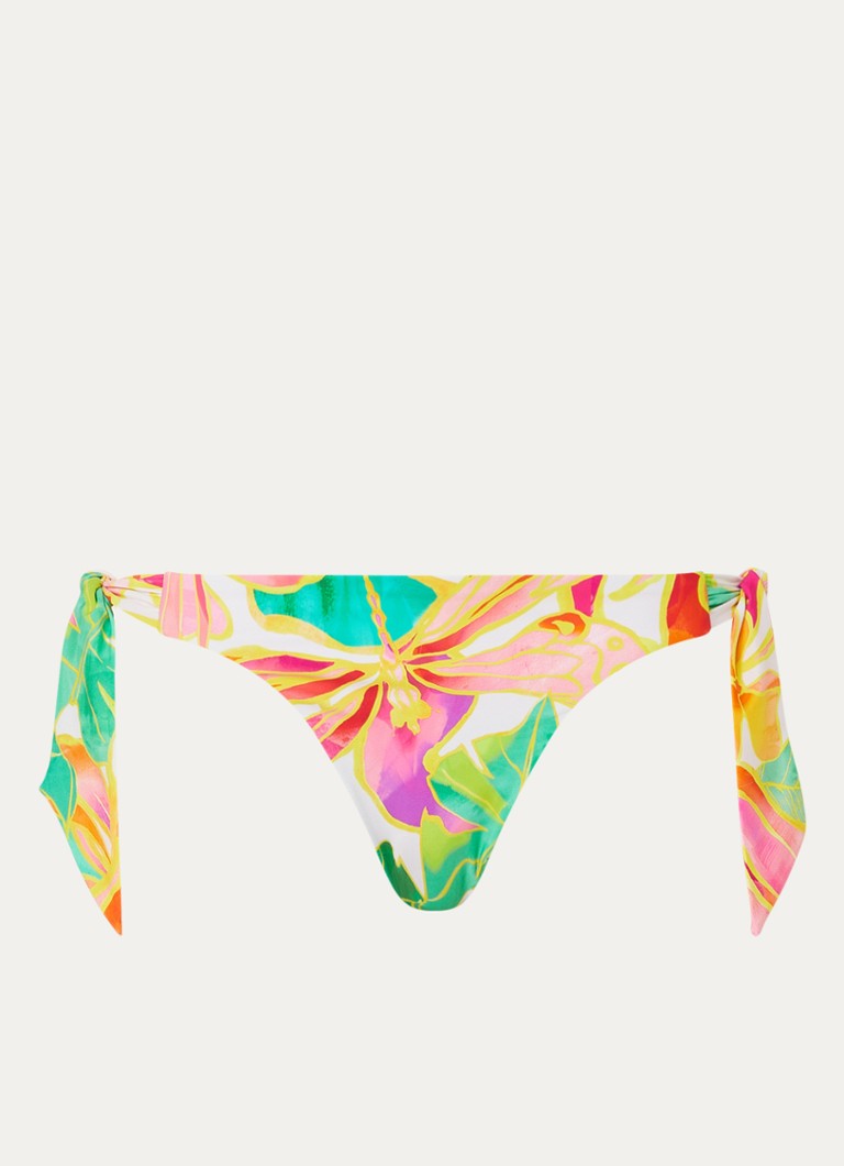 Seafolly Dames Wonderland bikinislip met strikdetail en bloemenprint in de kleur Roze, maat: 38