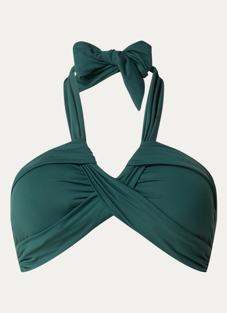 Seafolly Dames Collective voorgevormde bikinitop in de kleur Donkergroen, maat: 40
