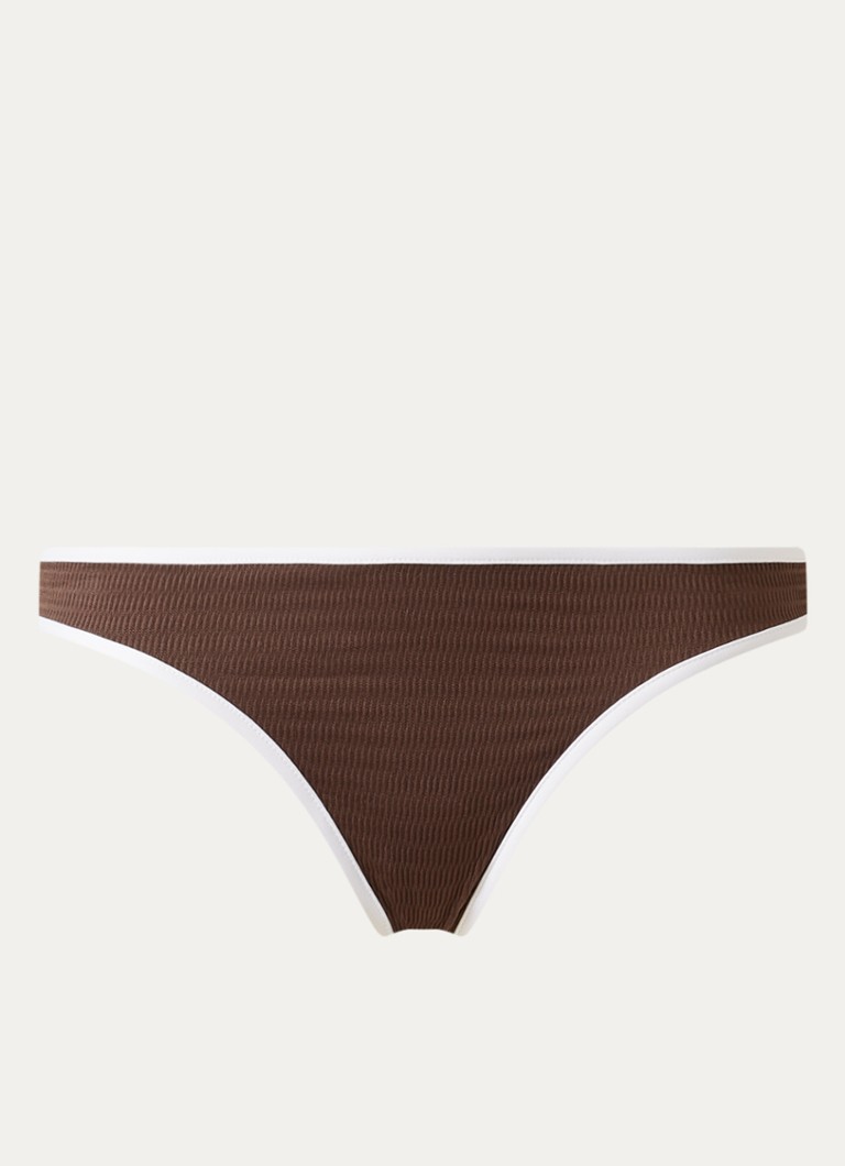 Seafolly Dames Bikinislip met ribstructuur in de kleur Bruin, maat: 42