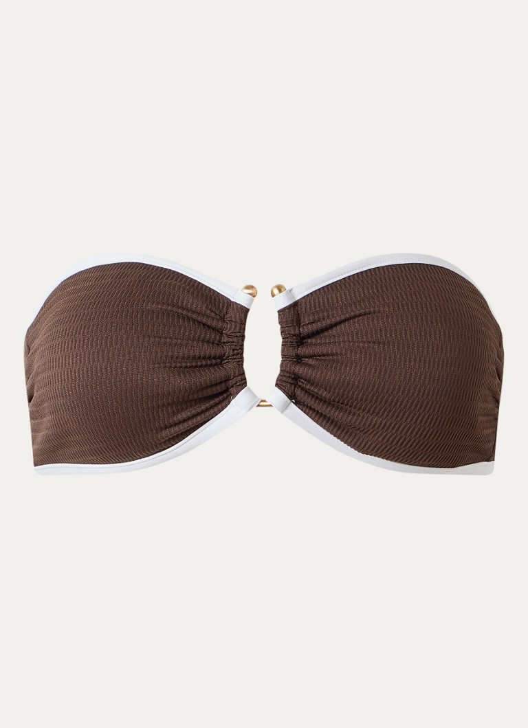 Seafolly Dames Halter bikinitop met ribstructuur in de kleur Bruin, maat: 36