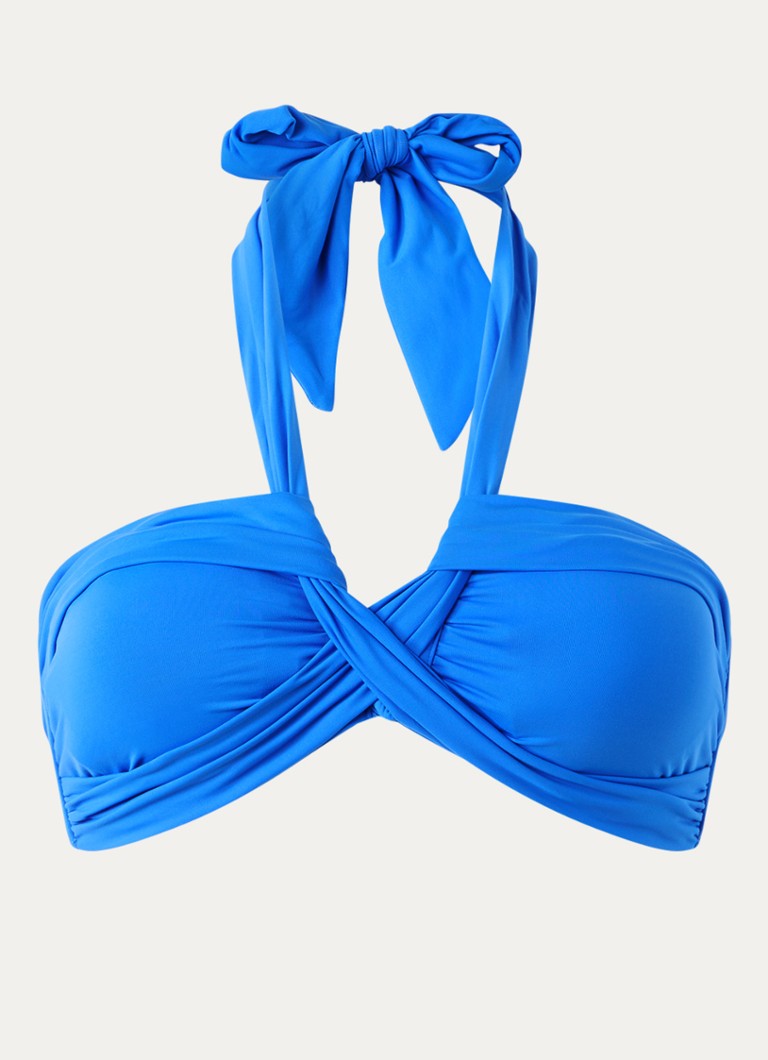 Seafolly Dames Voorgevormde halter bikinitop in de kleur Blauw, maat: 36