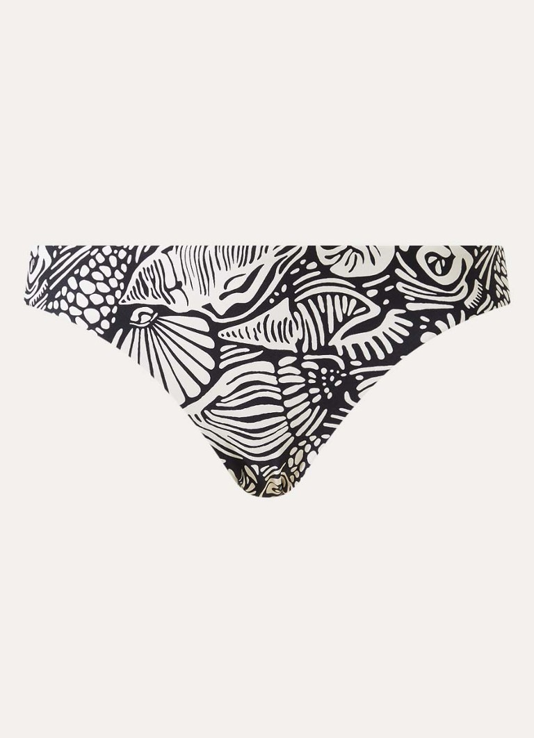 Seafolly Dames Reversible bikinislip met print in de kleur Zwart, maat: 36