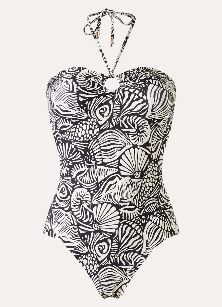 Seafolly Dames Palermo voorgevormd bandeau badpak met uitneembare vulling in de kleur Zwart, maat: 36
