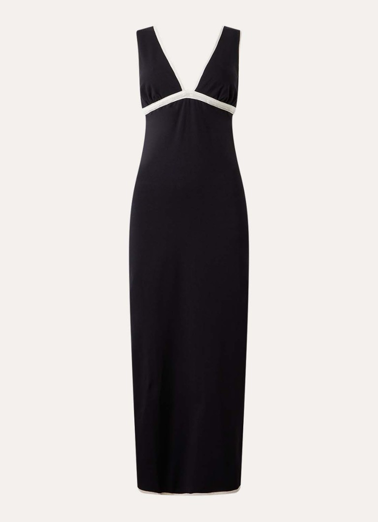 Seafolly Dames Maxi jurk met split in de kleur Zwart, maat: S