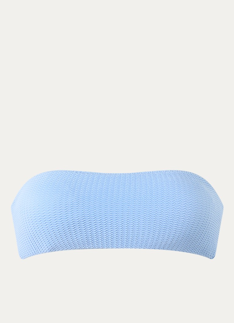 Seafolly Dames Bandeau bikinitop met structuur in de kleur Lichtblauw, maat: 38