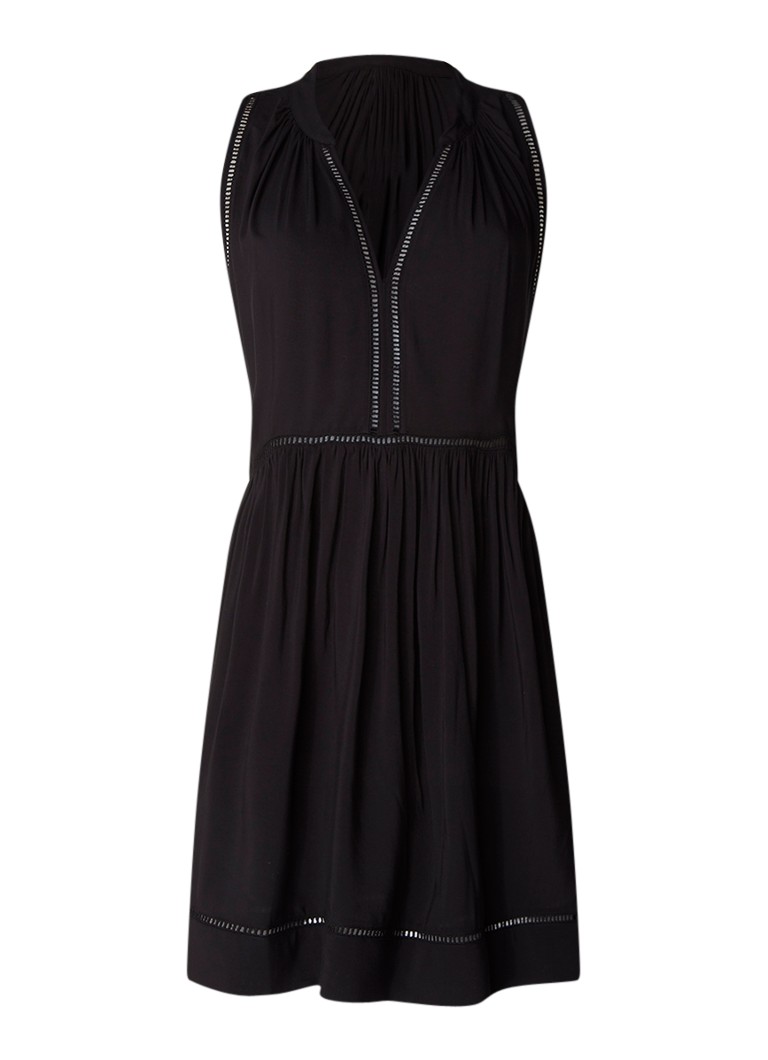 Seafolly Dames Ladder mouwloze strandjurk met broderie in de kleur Zwart, maat: M