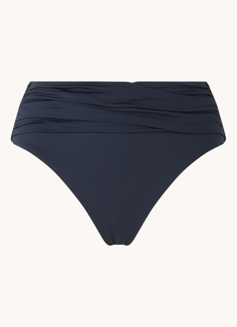 Seafolly Dames Collective high waisted bikinislip met plooidetail in de kleur Donkerblauw, maat: 38