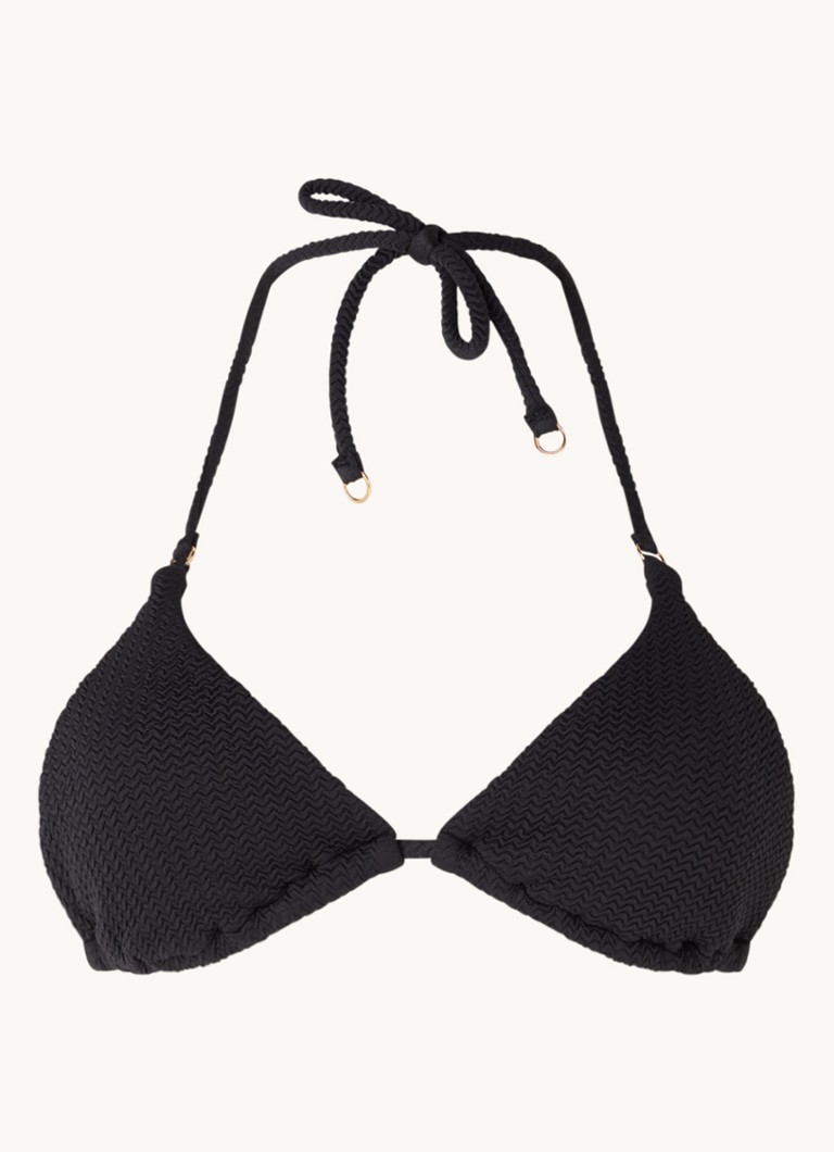 Seafolly Dames Sea Dive voorgevormde triangel bikinitop met uitneembare vulling in de kleur Zwart, maat: 40