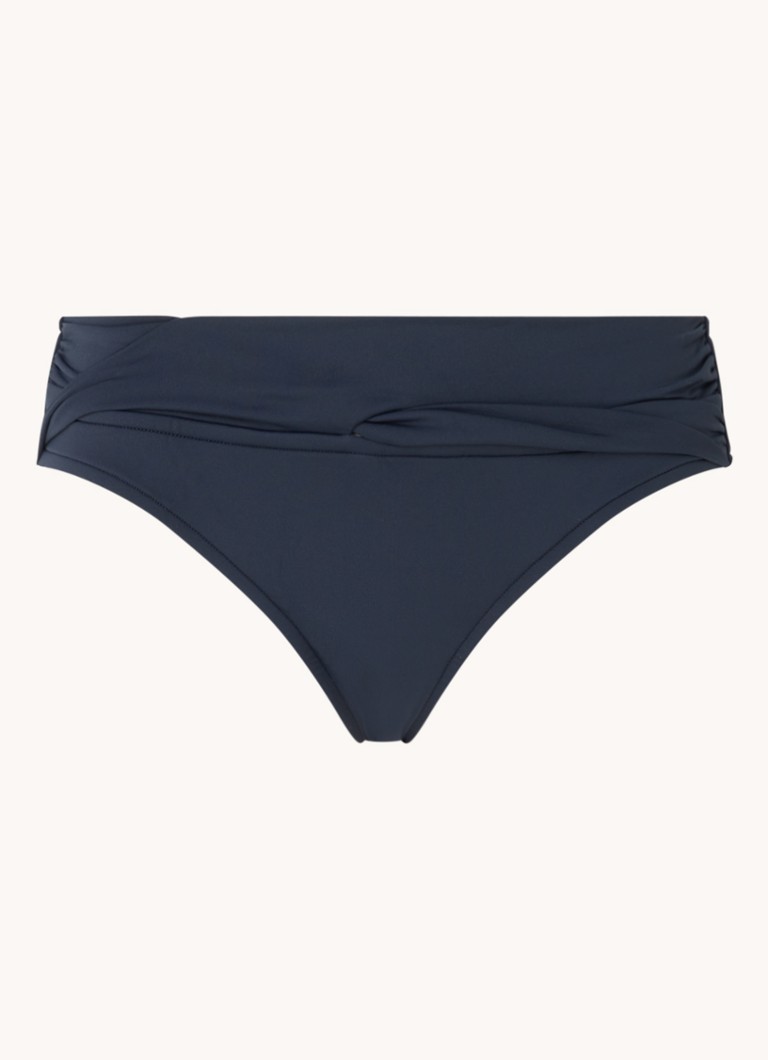 Seafolly Dames Twist hipster bikinislip met plooidetail in de kleur Donkerblauw, maat: 42