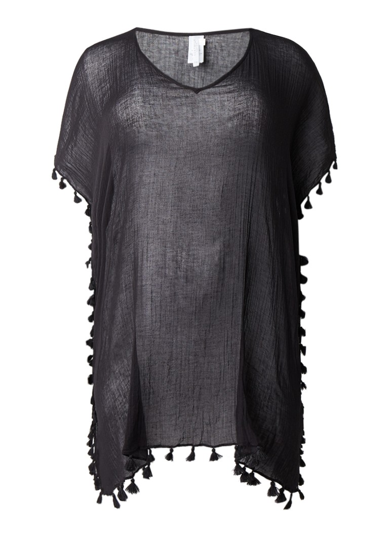 Seafolly Dames Amnesia kaftan in de kleur Zwart, maat: 1SIZE