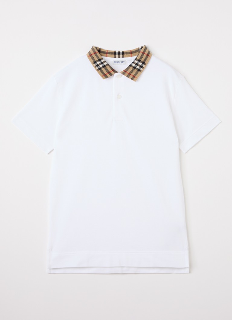 Burberry Jongens Johane polo van piqué katoen in de kleur Wit, maat: 152