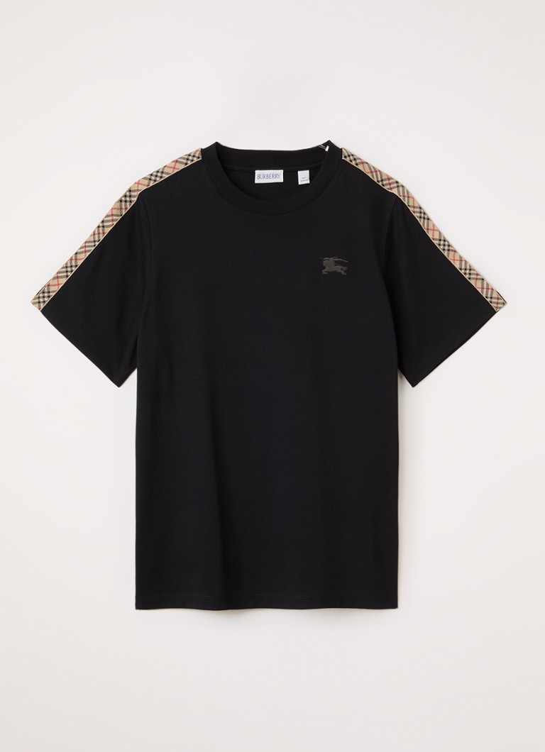 Burberry Jongens Cerdar T-shirt met logoborduring in de kleur Zwart, maat: 128