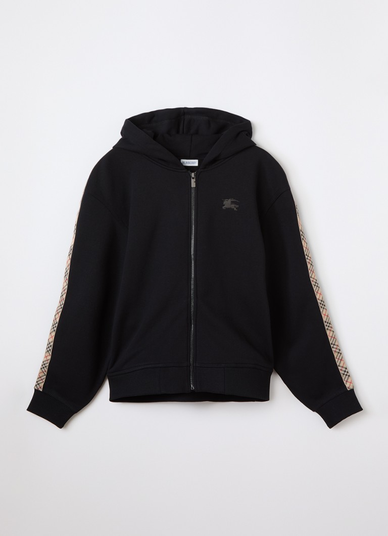 Burberry Jongens Clyde sweatvest met logoborduring in de kleur Zwart, maat: 116