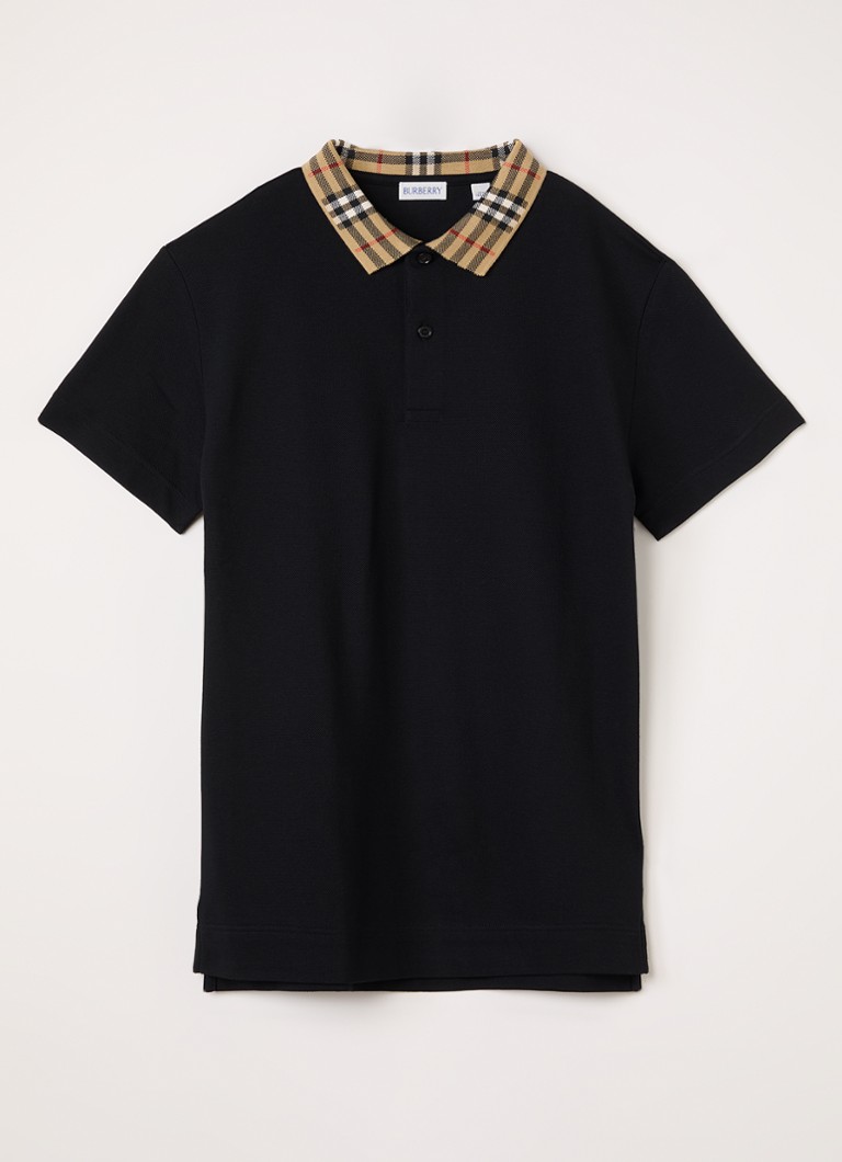 Burberry Jongens Johane polo van piqué katoen in de kleur Zwart, maat: 140