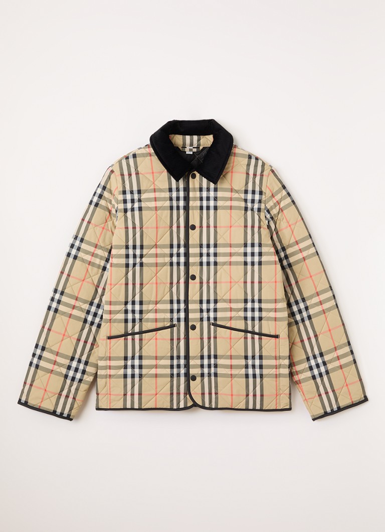 Burberry Jongens Milo gewatteerd jack met quilt patroon in de kleur Beige, maat: 140