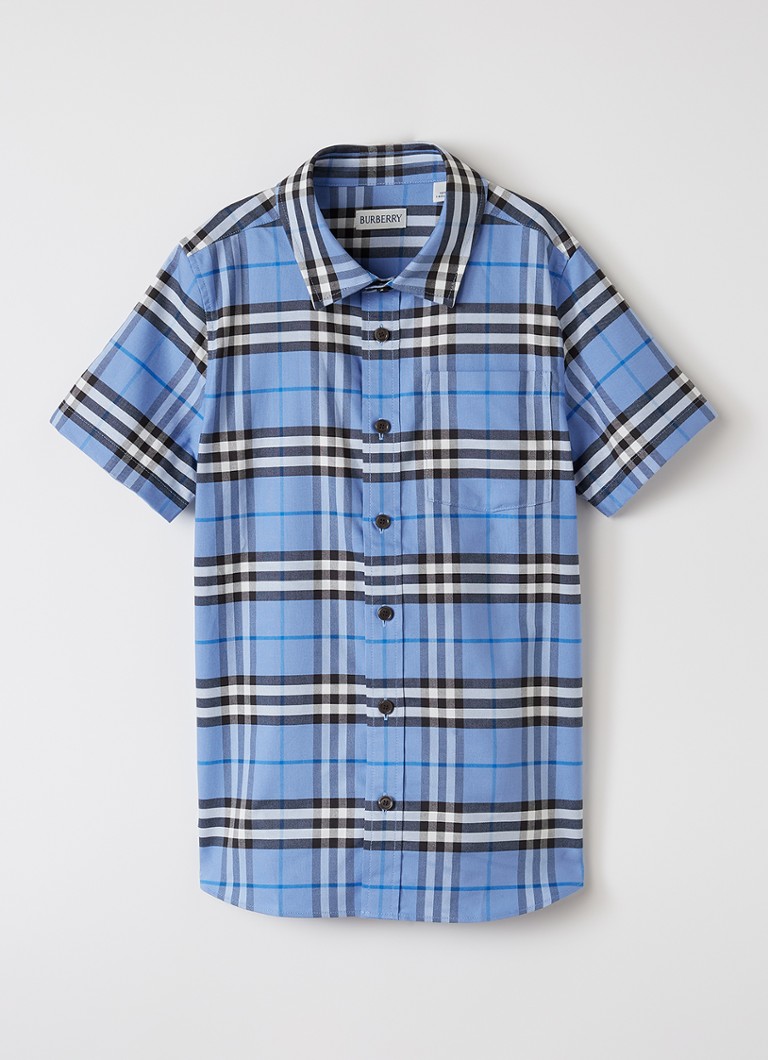 Burberry Jongens Owen overhemd met ruitdessin in de kleur Blauwgrijs, maat: 128