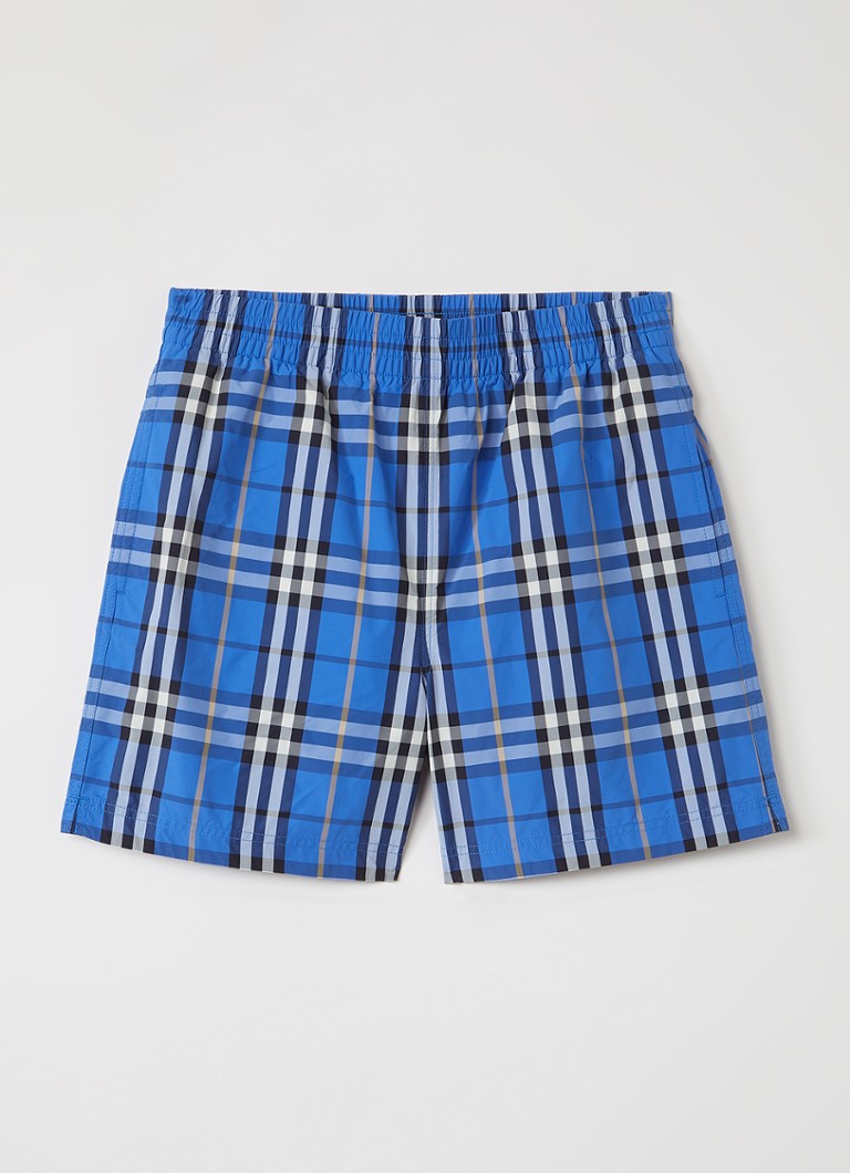 Burberry Jongens Atticus zwemshorts met ruitdessin in de kleur Royalblauw, maat: 152