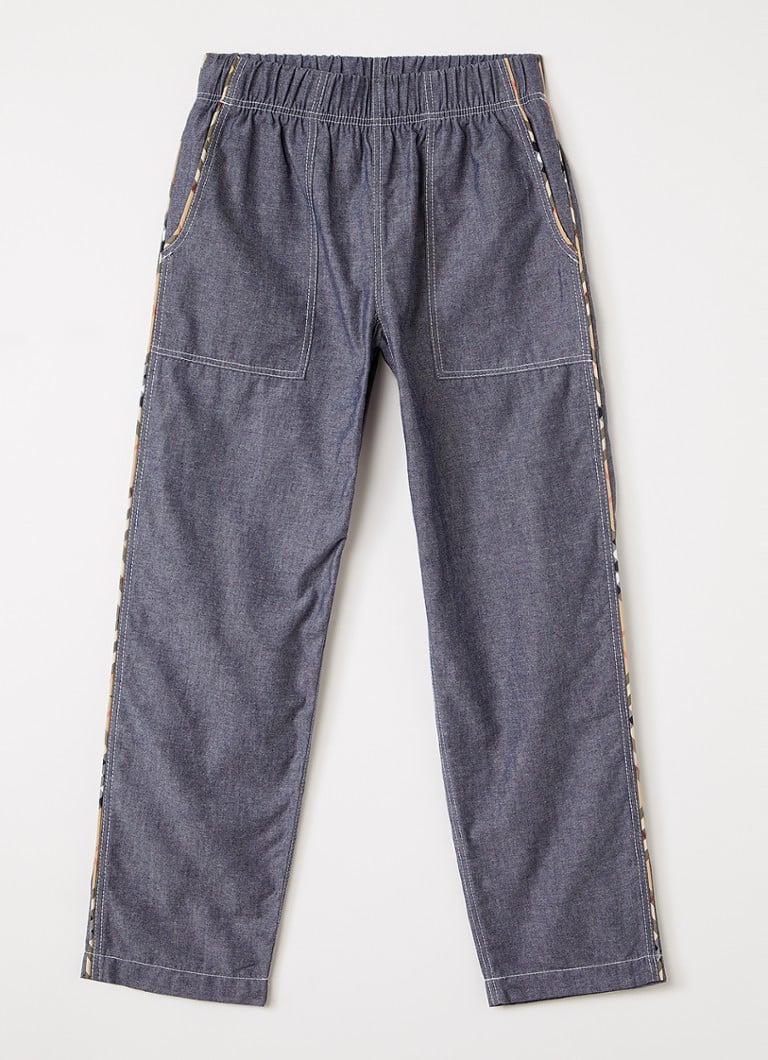 Burberry Jongens Loose fit broek van chambray in de kleur Blauw, maat: 164