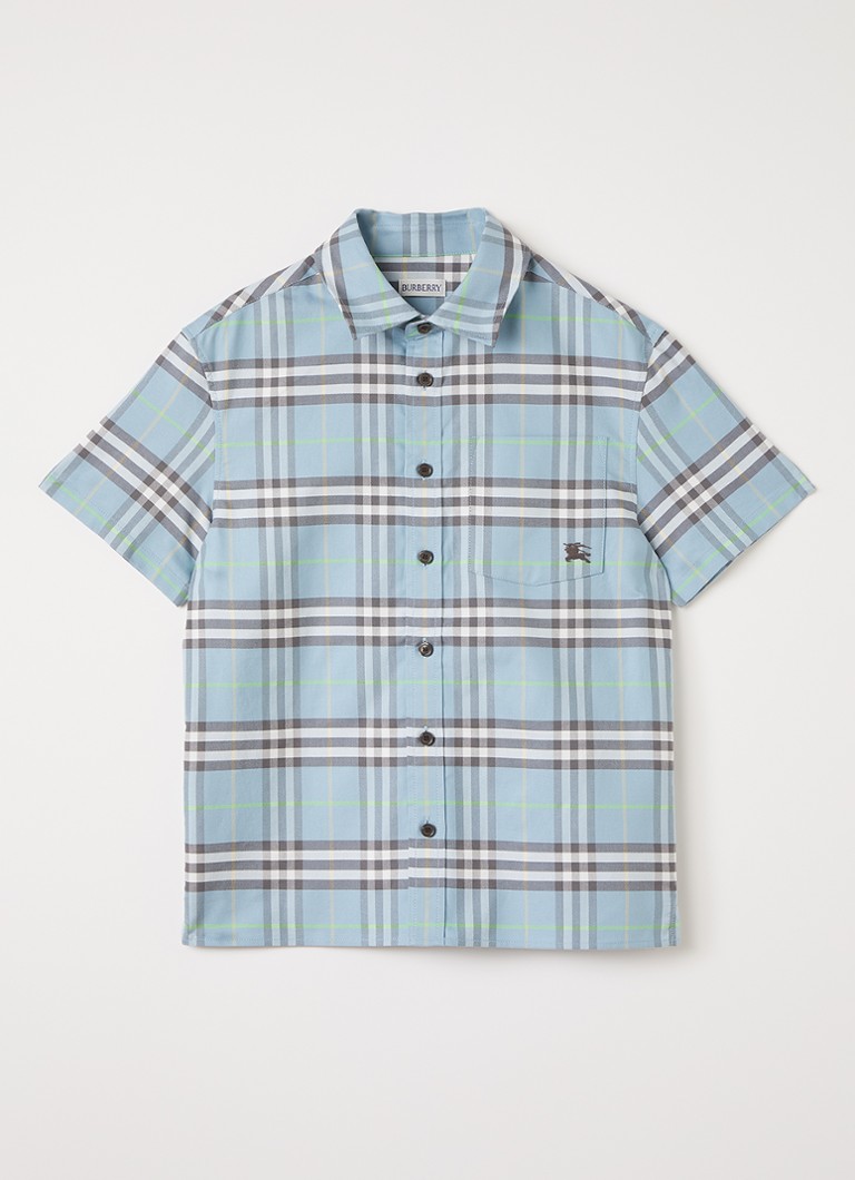 Burberry Jongens Billy overhemd met ruitdessin in de kleur Lichtblauw, maat: 128