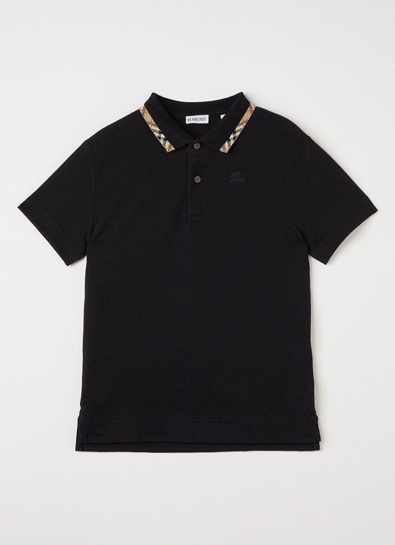 Burberry Jongens Polo met logo in de kleur Zwart, maat: 128