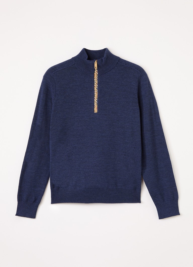 Burberry Jongens Fijngebreide trui van wol in de kleur Donkerblauw, maat: 12Y=152