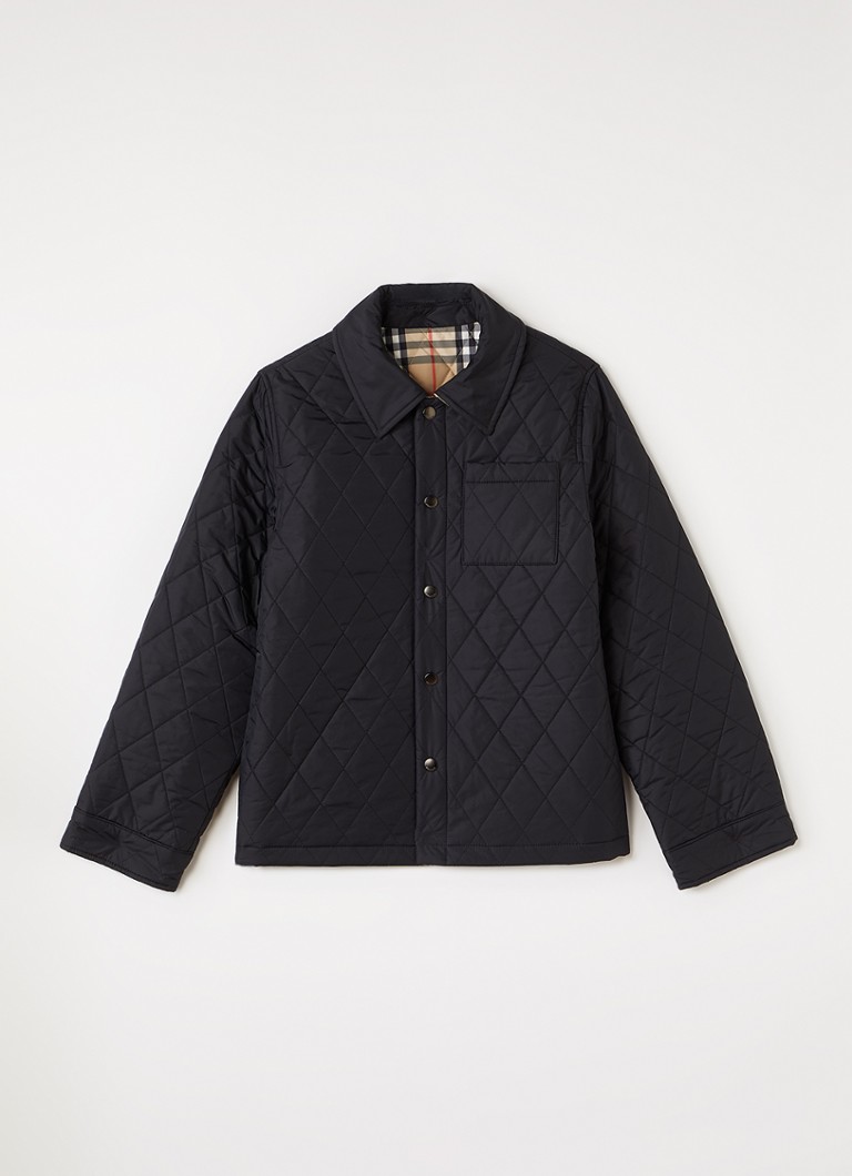 Burberry Jongens Theo gewatteerd overshirt met logoprint en borstzak in de kleur Beige, maat: 10Y=140