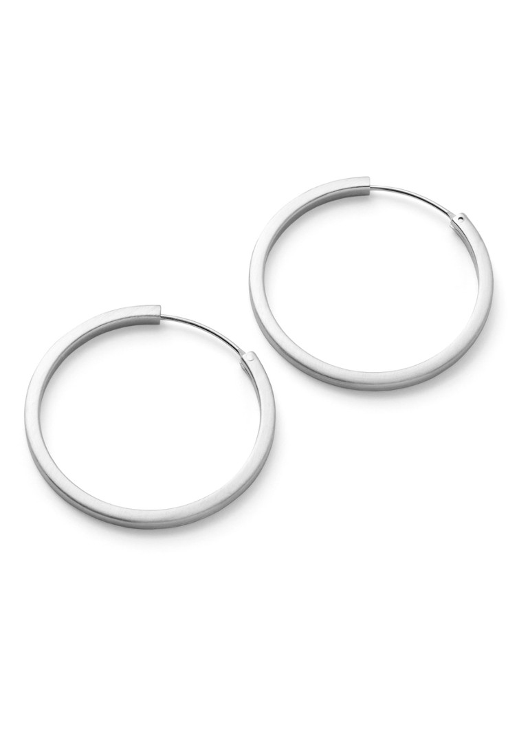 Pernille Corydon Dames Circle Line oorringen in de kleur Zilver, maat: Medium