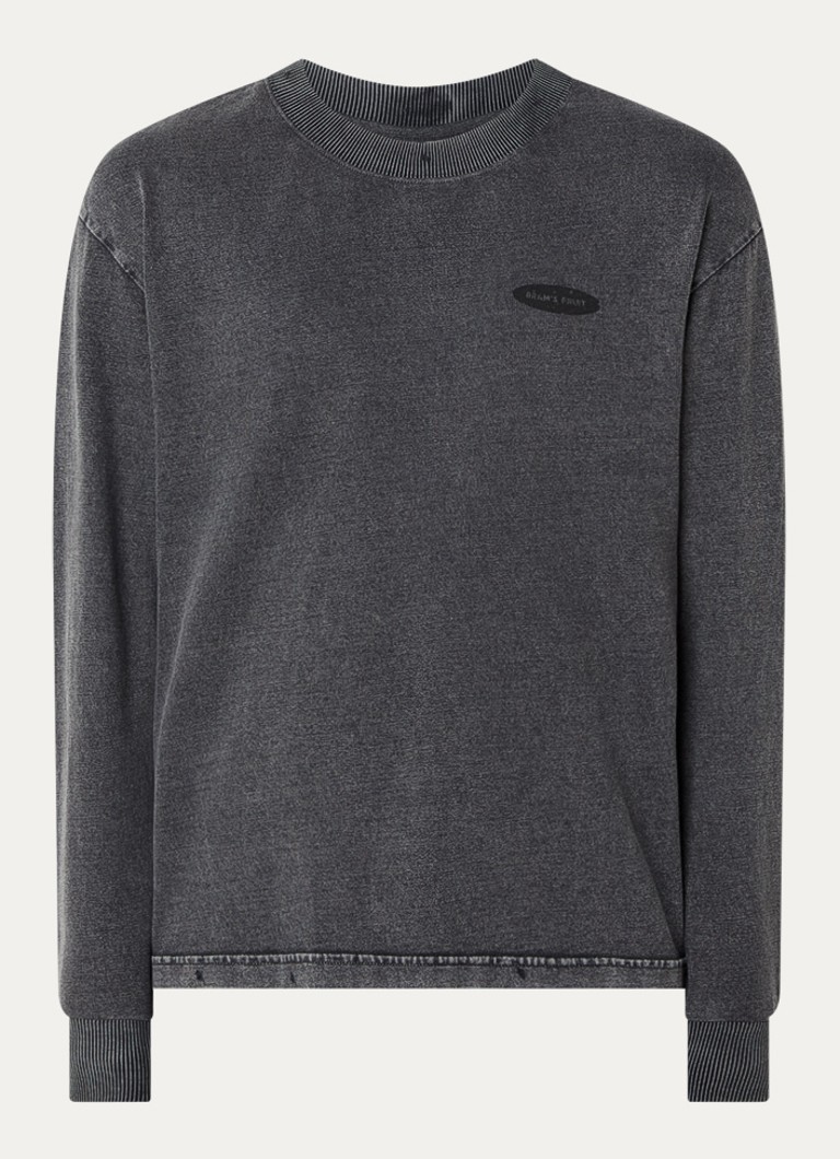 Bram's Fruit Heren F*ck off sweater met logo- en backprint in de kleur Antraciet, maat: M