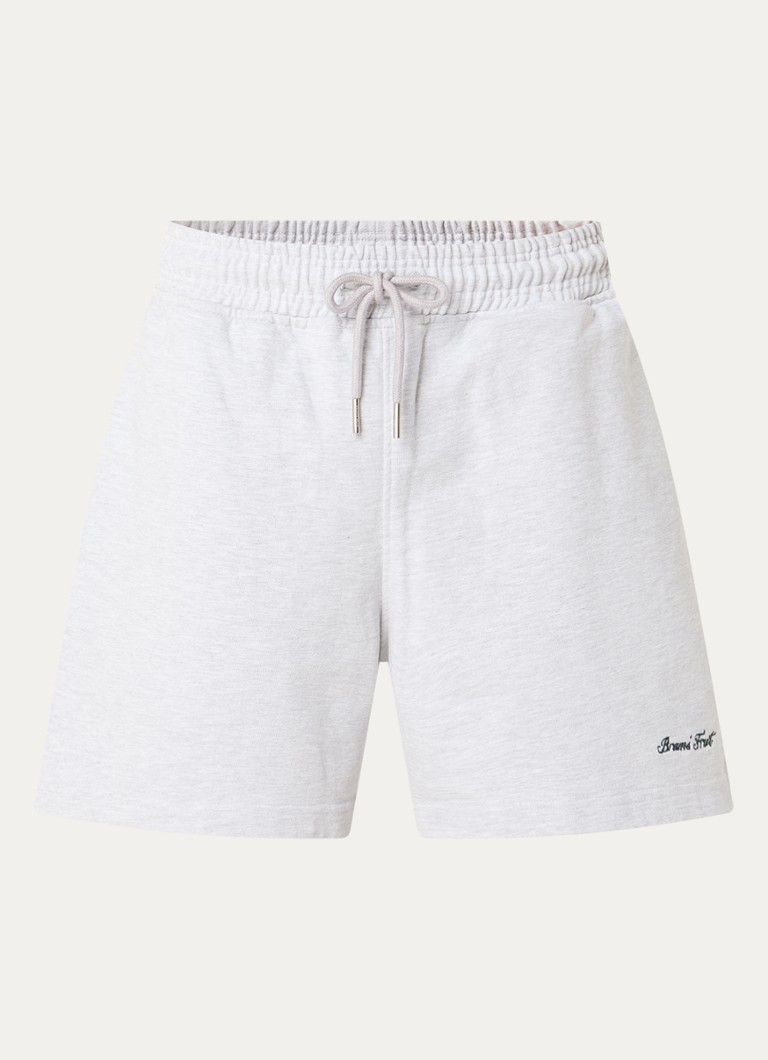 Bram's Fruit Heren Distressed Script loose fit korte broek met steekzakken in de kleur Grijsmele, maat: S
