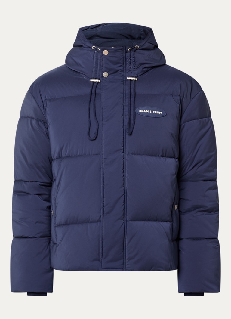 Bram's Fruit Heren Puffer jack met capuchon in de kleur Donkerblauw, maat: XL