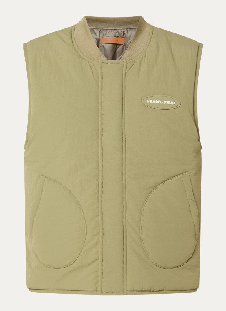Bram's Fruit Heren Reversible bodywarmer met steekzakken in de kleur Olijfgroen, maat: M