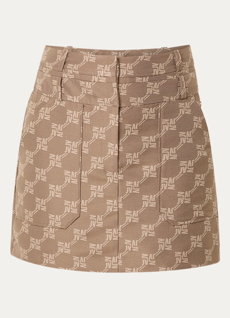 JOSH V Dames Hava minirok met logoprint en steekzakken in de kleur Khaki