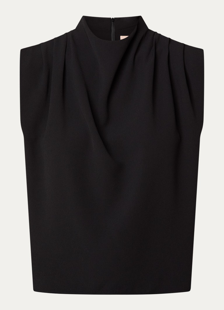 JOSH V Dames Kiana mouwloze top met plooidetail in de kleur Zwart