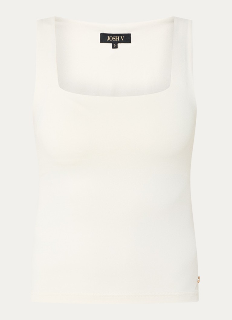 JOSH V Dames Linde tanktop met rechthoekige hals in de kleur Creme