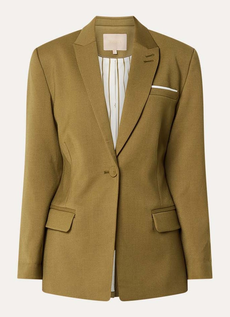 JOSH V Dames Kanan getailleerde blazer met schoudervulling in de kleur Mosgroen
