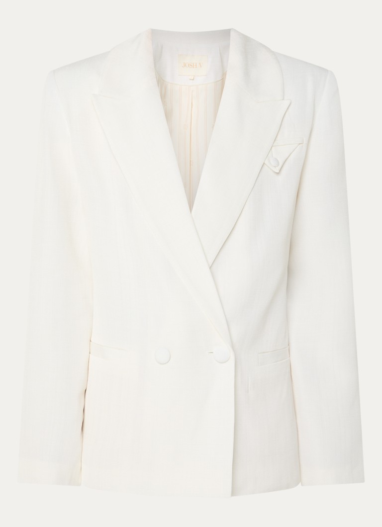 JOSH V Dames Malena double-breasted blazer met steekzakken in de kleur Gebroken wit