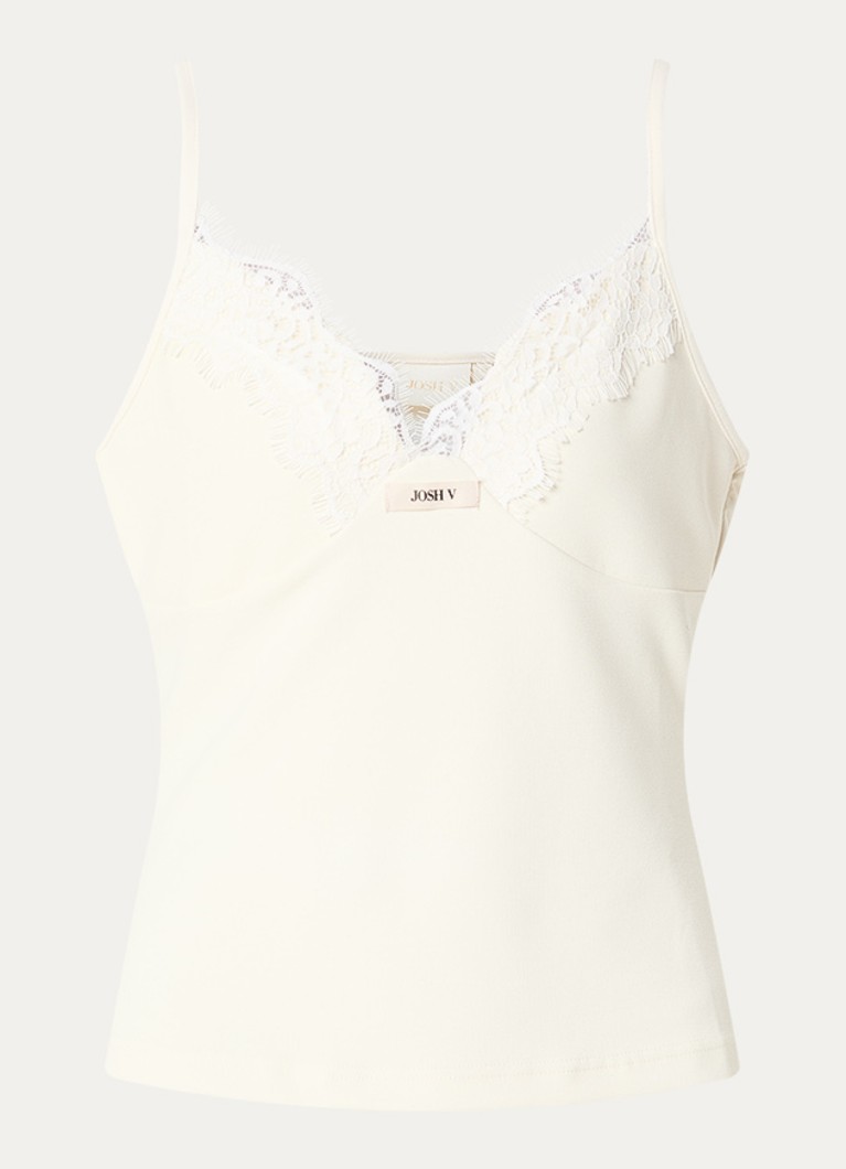 JOSH V Dames River top met details van kant in de kleur Gebroken wit