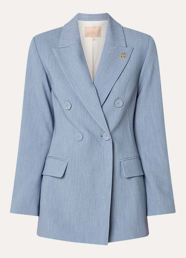 JOSH V Dames Kassidy double-breasted blazer met klepzakken in de kleur Staalblauw