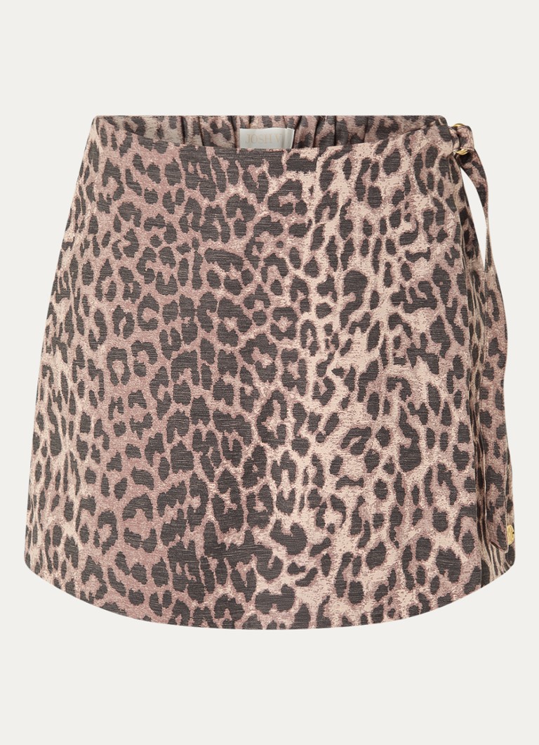 JOSH V Dames Maven mini broekrok met panterprint in de kleur Lichtbruin
