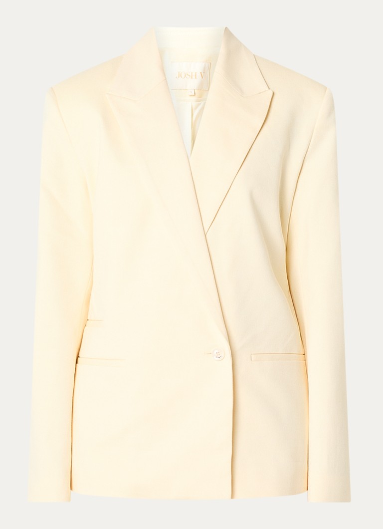 JOSH V Dames Benson blazer met paspelzakken en ceintuur in de kleur Lichtgeel