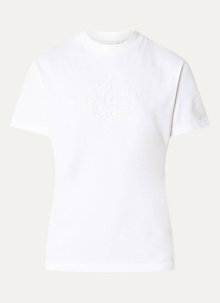 JOSH V Dames Roxy T-shirt met borduring in de kleur Wit