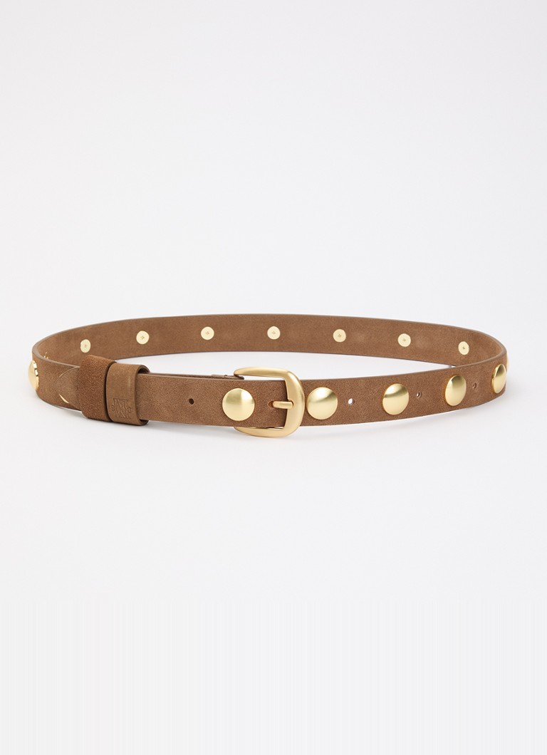 JOSH V Dames Stella riem van suède met studs in de kleur Lichtbruin