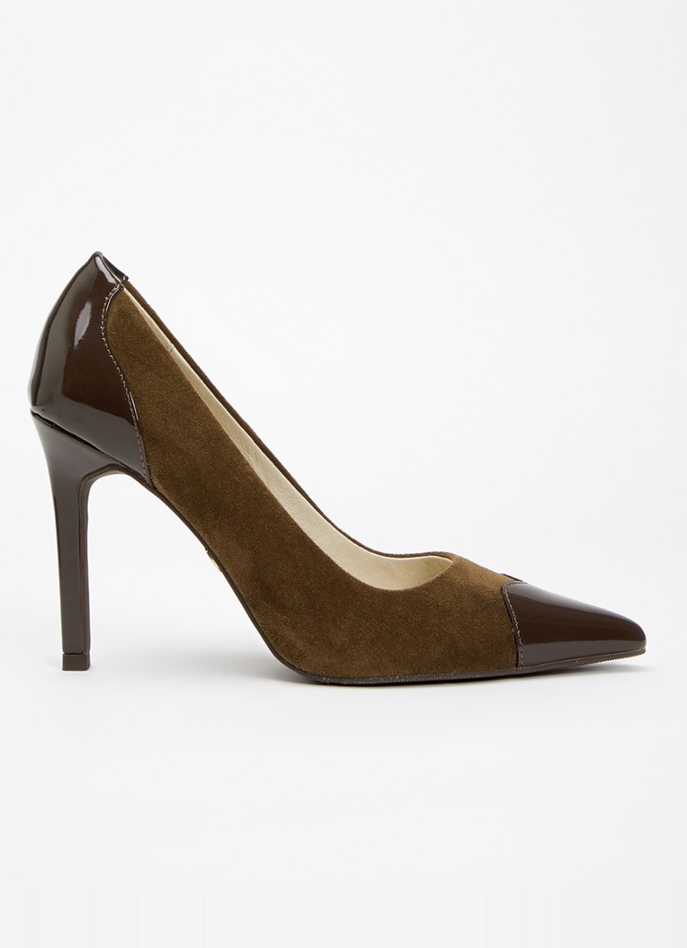 JOSH V Dames Minou pump met lakfinish in de kleur Donkerbruin