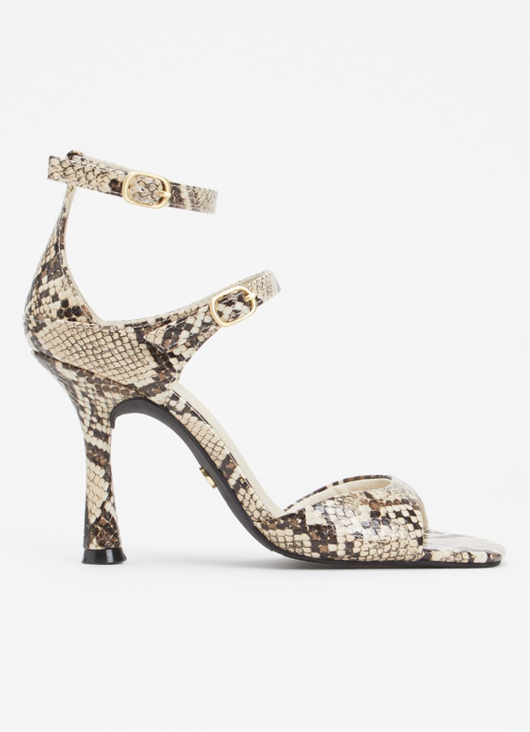 JOSH V Dames Dorethy sandalette met slangenprint in de kleur Beige
